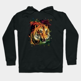 Bengal Tiger Vector With Circle Edge Cut Out Hoodie